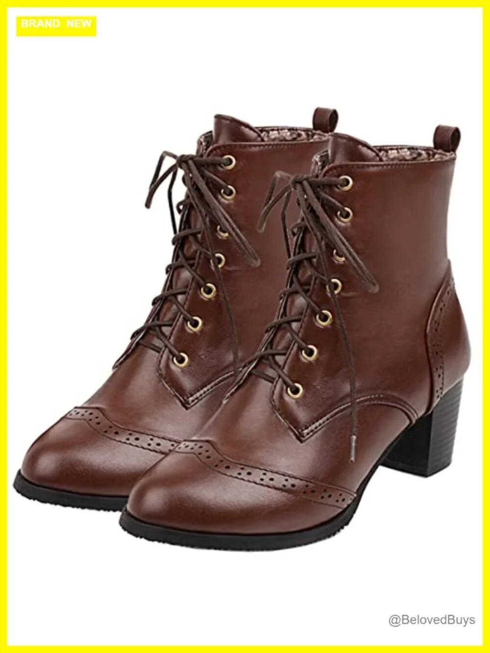 Women's Lace Up Ankle Booties Chunky Heel Block Heel Side Zip Short Boots